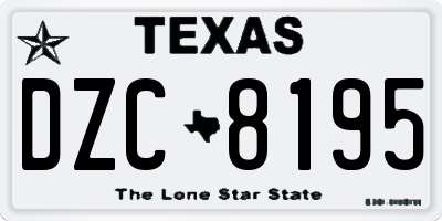 TX license plate DZC8195