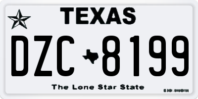 TX license plate DZC8199