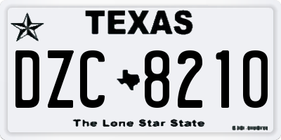 TX license plate DZC8210