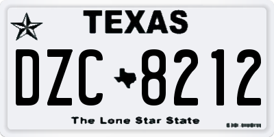 TX license plate DZC8212