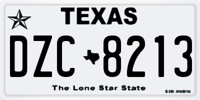 TX license plate DZC8213