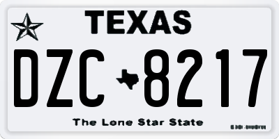 TX license plate DZC8217