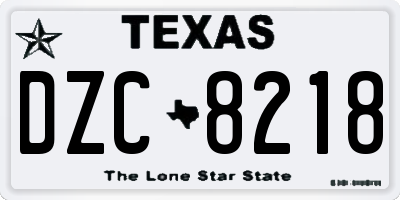TX license plate DZC8218