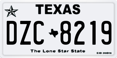 TX license plate DZC8219