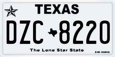 TX license plate DZC8220