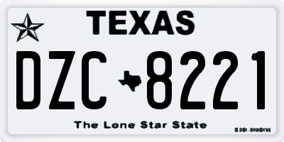TX license plate DZC8221