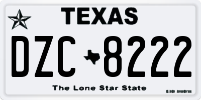 TX license plate DZC8222