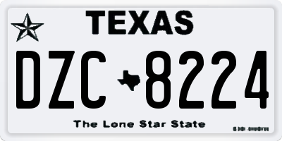 TX license plate DZC8224