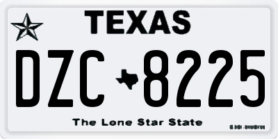 TX license plate DZC8225