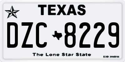 TX license plate DZC8229