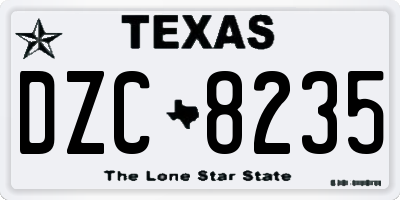 TX license plate DZC8235