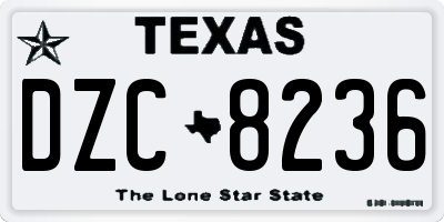TX license plate DZC8236