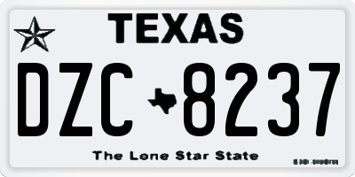 TX license plate DZC8237