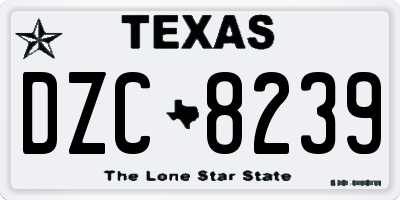 TX license plate DZC8239
