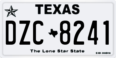 TX license plate DZC8241