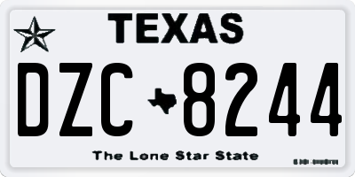 TX license plate DZC8244