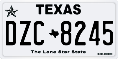 TX license plate DZC8245