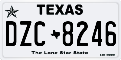 TX license plate DZC8246