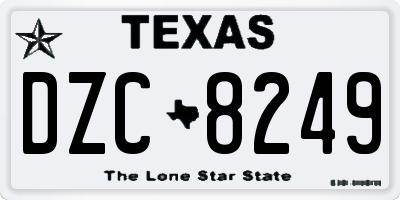 TX license plate DZC8249