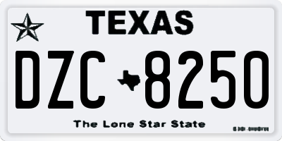 TX license plate DZC8250