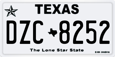 TX license plate DZC8252