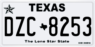 TX license plate DZC8253