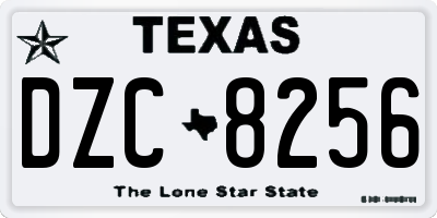 TX license plate DZC8256