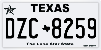 TX license plate DZC8259