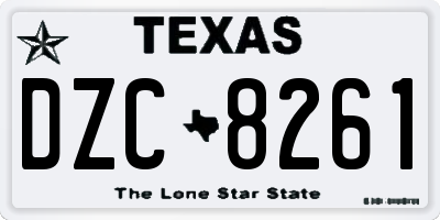 TX license plate DZC8261