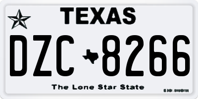 TX license plate DZC8266