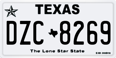 TX license plate DZC8269