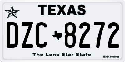 TX license plate DZC8272