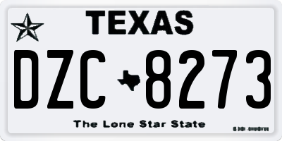 TX license plate DZC8273