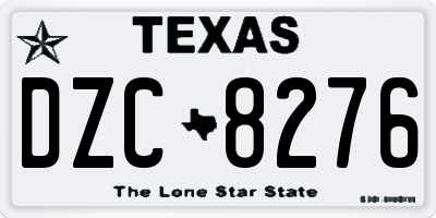 TX license plate DZC8276