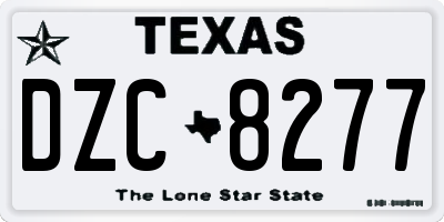 TX license plate DZC8277