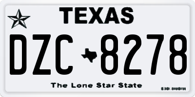 TX license plate DZC8278