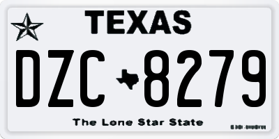 TX license plate DZC8279