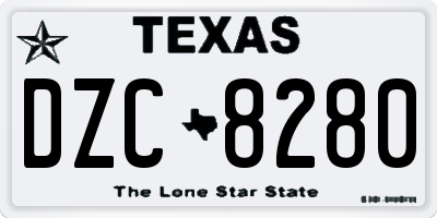 TX license plate DZC8280