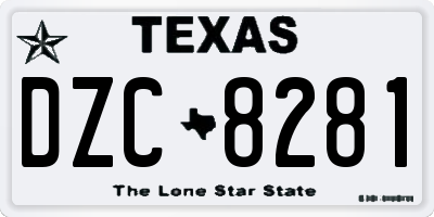 TX license plate DZC8281