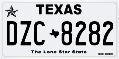 TX license plate DZC8282