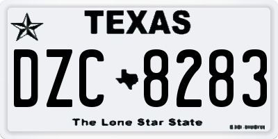TX license plate DZC8283