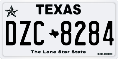 TX license plate DZC8284