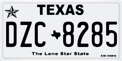 TX license plate DZC8285