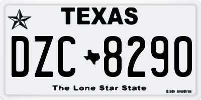 TX license plate DZC8290