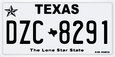 TX license plate DZC8291