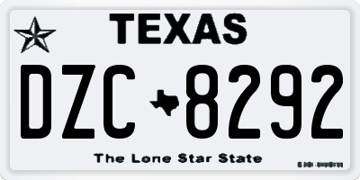 TX license plate DZC8292