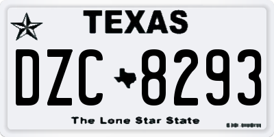 TX license plate DZC8293