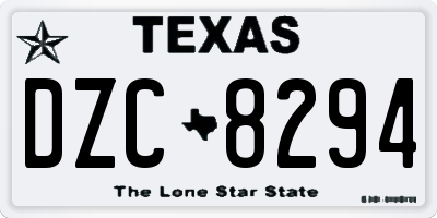 TX license plate DZC8294