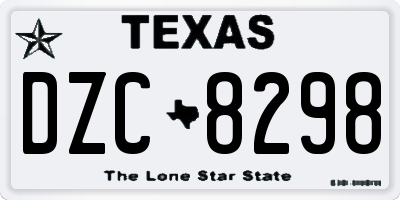 TX license plate DZC8298