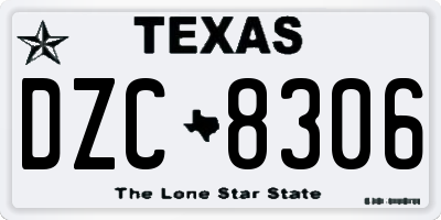 TX license plate DZC8306